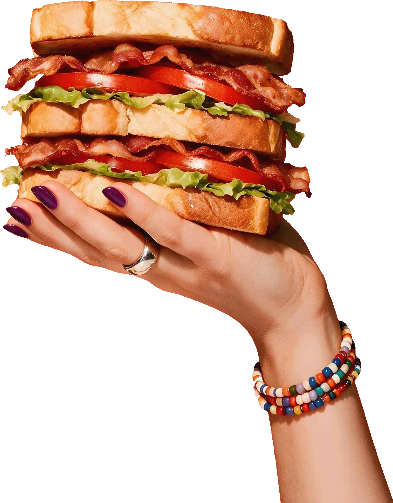 Mano sosteniendo un sándwich hecho con pan Panrico